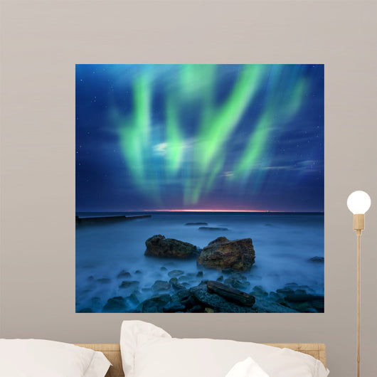Aurora Borealis over Sea