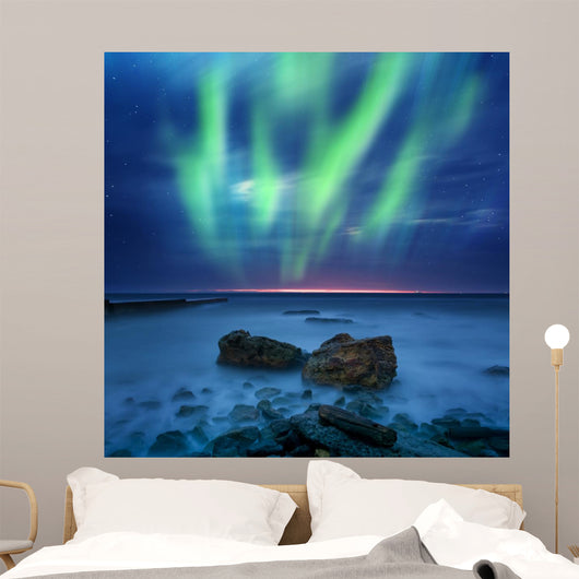 Aurora Borealis over Sea