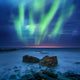 Aurora Borealis over Sea