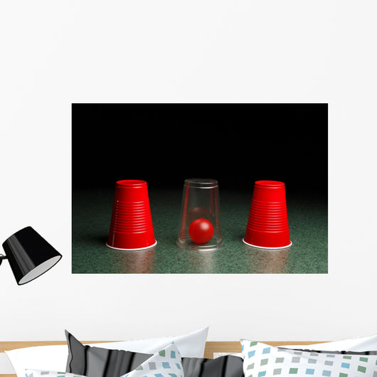 Red Ball Hidden under Wall Decal