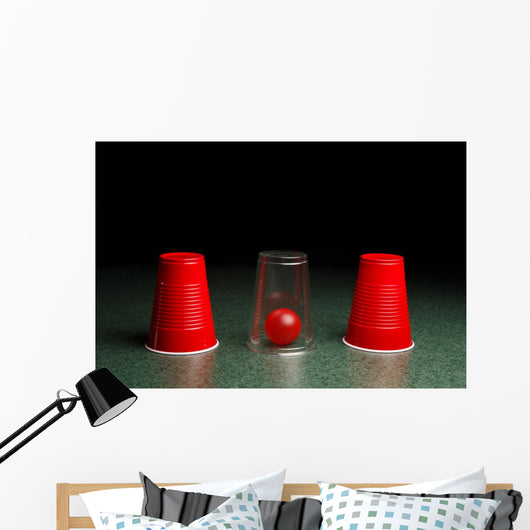 Red Ball Hidden under Wall Decal