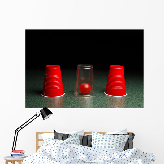 Red Ball Hidden under Wall Decal