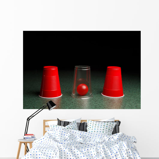 Red Ball Hidden under Wall Decal