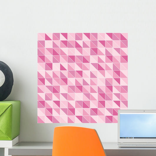 Mosaic pattern of pink triangles Wall Mural