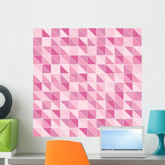 Mosaic pattern of pink triangles Wall Mural