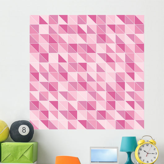 Mosaic pattern of pink triangles Wall Mural