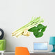 Lemongrass and Kaffir lime leaf isolated on white background Wall Decal