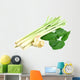 Lemongrass and Kaffir lime leaf isolated on white background Wall Decal