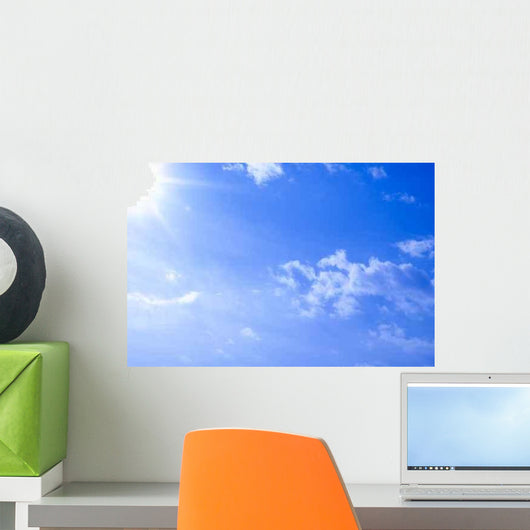 Blue Sky with Sun Lower Left Wall Decal