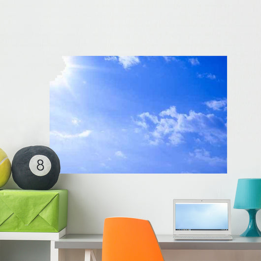 Blue Sky with Sun Lower Left Wall Decal