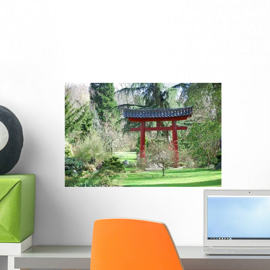 Japanese Garden with Torii Wall Decal