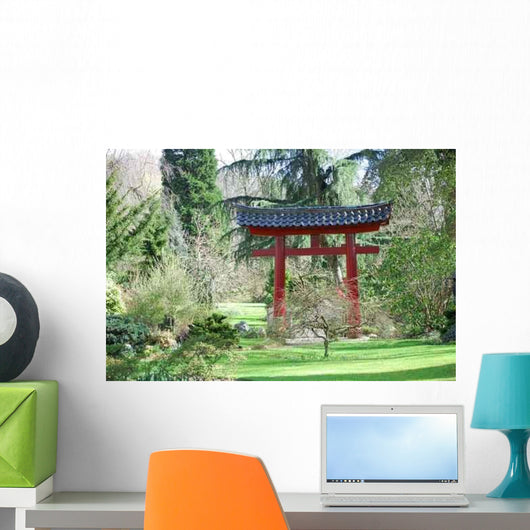 Japanese Garden with Torii Wall Decal