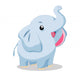 Illustration of cute elephant Wall Decal