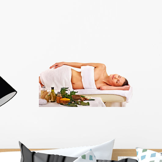 Woman getting spa treatment . Wall Mural