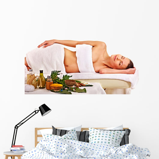 Woman getting spa treatment . Wall Mural