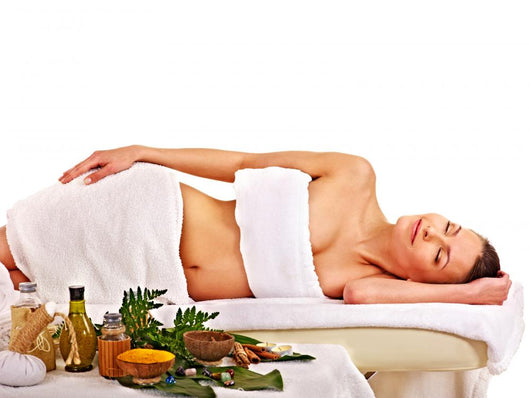 Woman getting spa treatment . Wall Mural