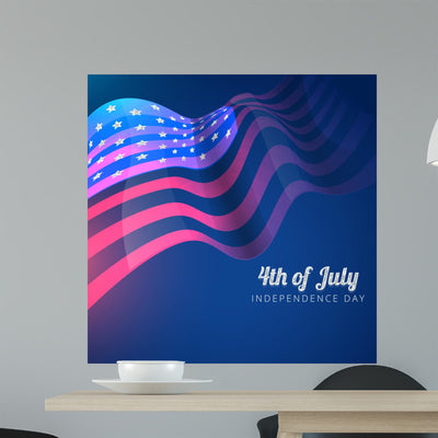 American Flag 4th July shown on a wall
