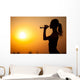 Silhouette Young Sportive Woman Wall Decal