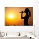 Silhouette Young Sportive Woman Wall Decal