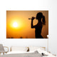 Silhouette Young Sportive Woman Wall Decal
