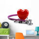 Red Heart and Stethoscope Wall Decal
