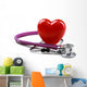 Red Heart and Stethoscope Wall Decal