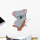 Cute Baby Koala Cartoon Wall Decal