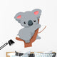 Cute Baby Koala Cartoon Wall Decal