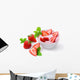 Fresh strawberry with mint leaves.Yogurt with strawberry . Wall Decal