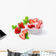 Fresh strawberry with mint leaves.Yogurt with strawberry . Wall Decal
