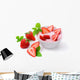 Fresh strawberry with mint leaves.Yogurt with strawberry . Wall Decal