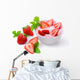 Fresh strawberry with mint leaves.Yogurt with strawberry . Wall Decal