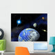 Planets in a space. Light of a star. Wall Mural