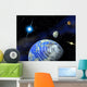 Planets in a space. Light of a star. Wall Mural