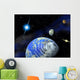 Planets in a space. Light of a star. Wall Mural
