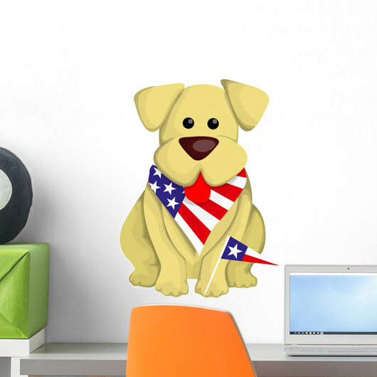 Cartoon Usa Dog Wall Decal