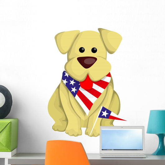 Cartoon Usa Dog Wall Decal
