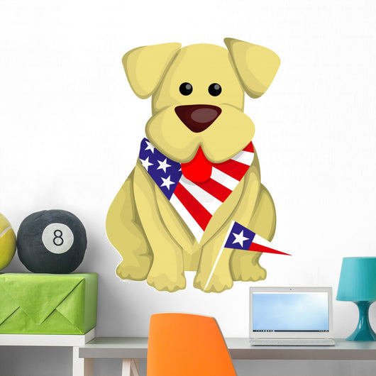Cartoon Usa Dog Wall Decal