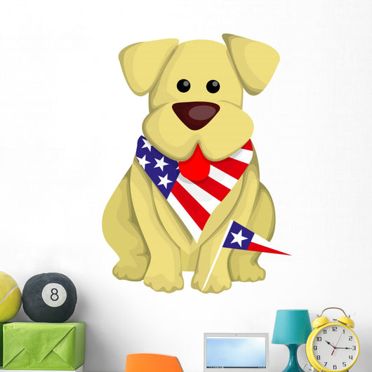 Cartoon Usa Dog Wall Decal