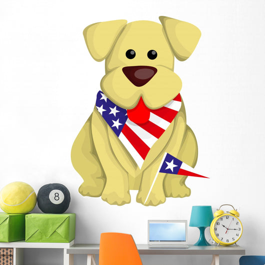 Cartoon Usa Dog Wall Decal