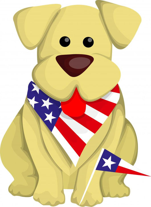 Cartoon Usa Dog Wall Decal