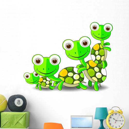 Cute Turtles Family Wall Decal
