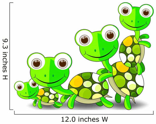 Cute Turtles Family Wall Decal