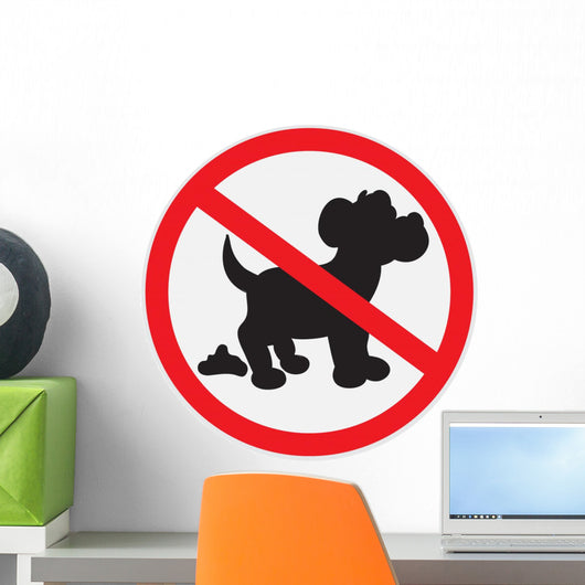No Dog Poop Sign Wall Decal
