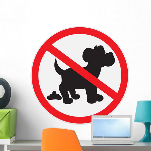 No Dog Poop Sign Wall Decal