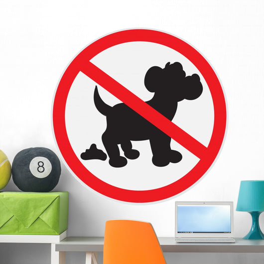 No Dog Poop Sign Wall Decal
