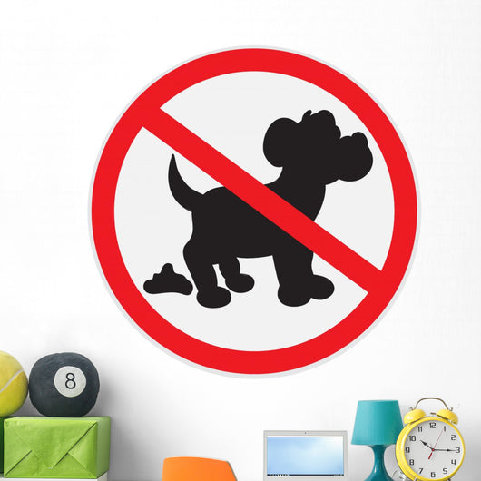 No Dog Poop Sign Wall Decal