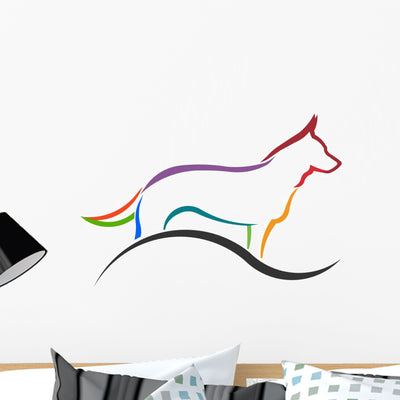 Dog Color Styled Silhouette shown on a wall