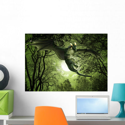 Green Dragon Floating Night shown on a wall
