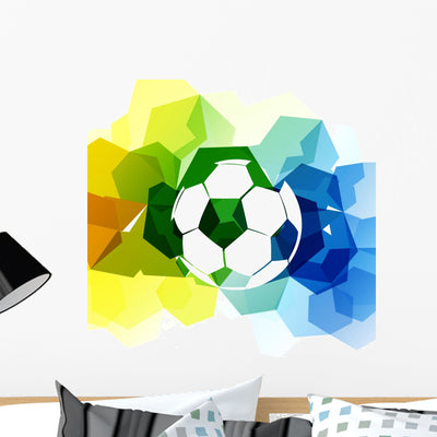 Abstract Soccer shown on a wall